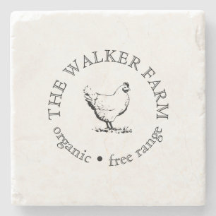 Custom Farm Business Promotional Logo Stone Coaster