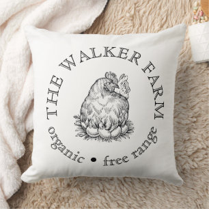 Custom Farm Business Promotional Logo  Throw Pillow