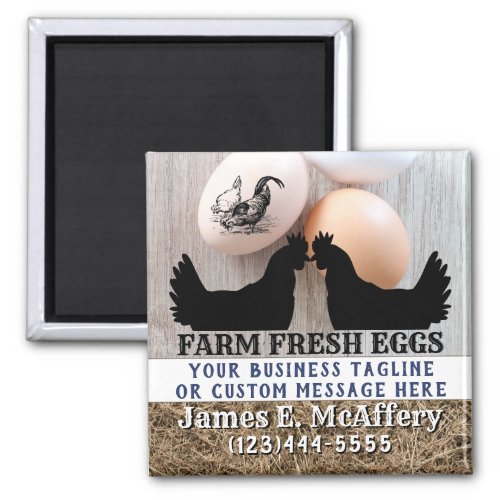 Custom Farm Fresh Chicken Eggs Advertising Magnet
