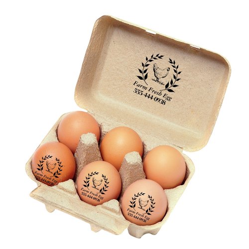 Custom Farm Fresh Egg self Ink Round  Stamp