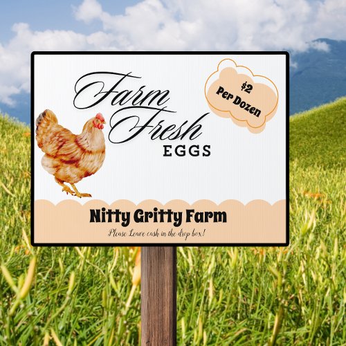 Custom Farm Fresh Eggs 5 Sign