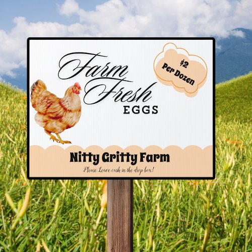 Custom Farm Fresh Eggs 5 Sign