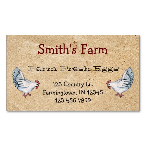 Custom Farm Fresh Eggs Business Card Magnet