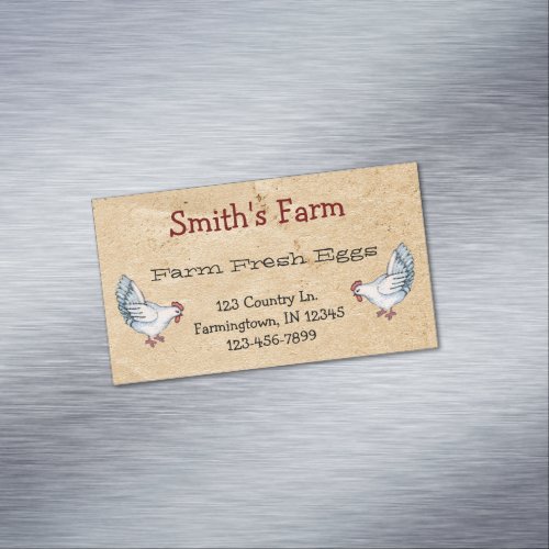 Custom Farm Fresh Eggs Business Card Magnet