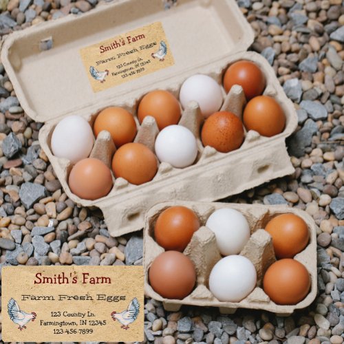 Custom Farm Fresh Eggs Chickens Label