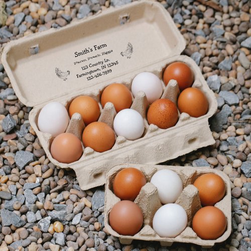 Custom Farm Fresh Eggs Chickens  Rubber Stamp