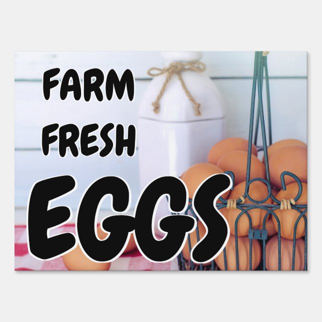 Custom Farm Fresh Eggs Road Yard Sign (Front)