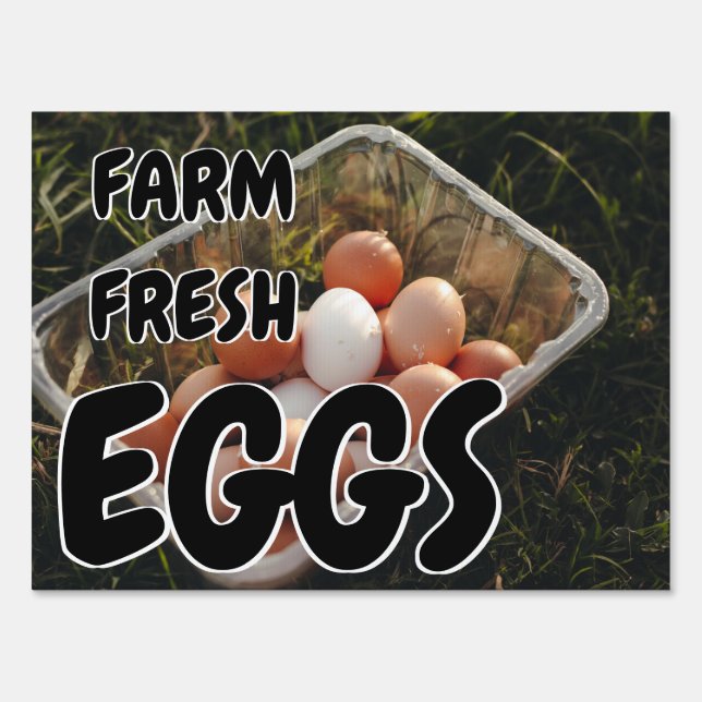 Custom Farm Fresh Eggs Road Yard Sign (Front)
