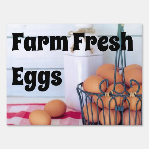 Custom Farm Fresh Eggs Road Yard Sign