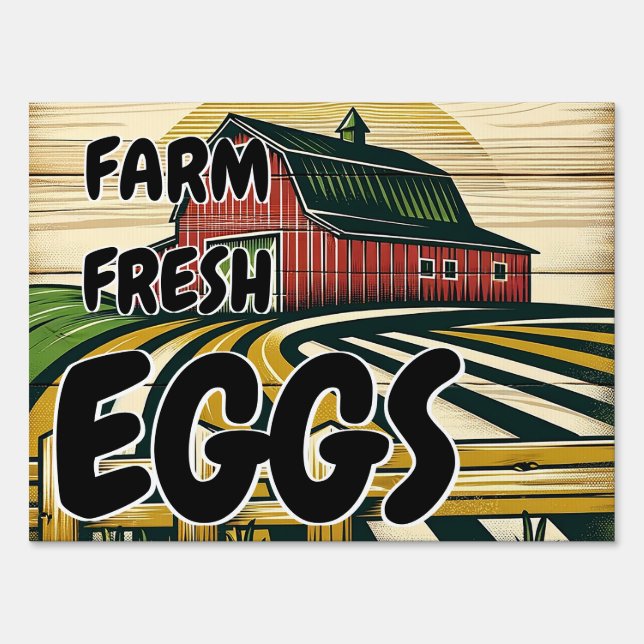 Custom Farm Fresh Eggs Road Yard Sign - Personal (Front)