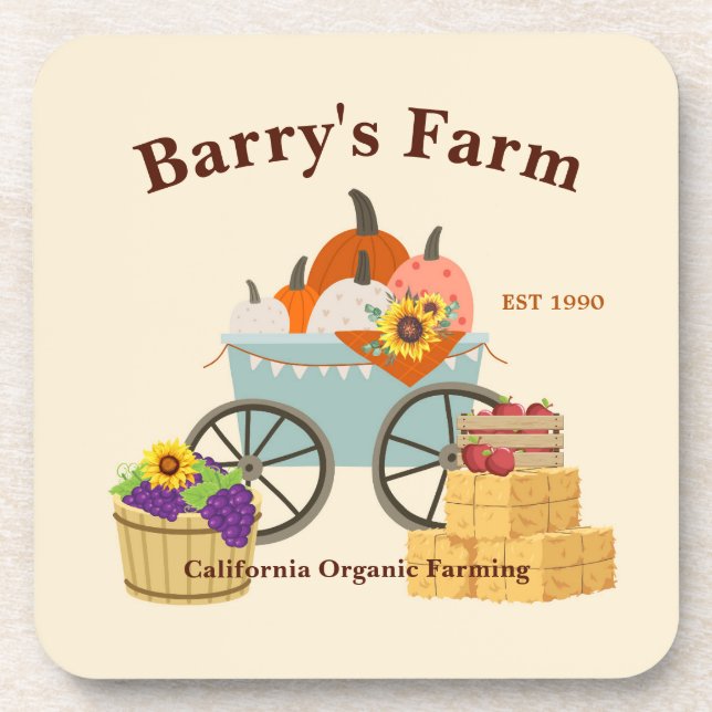 Custom Farm Fun Beverage Coaster (Front)