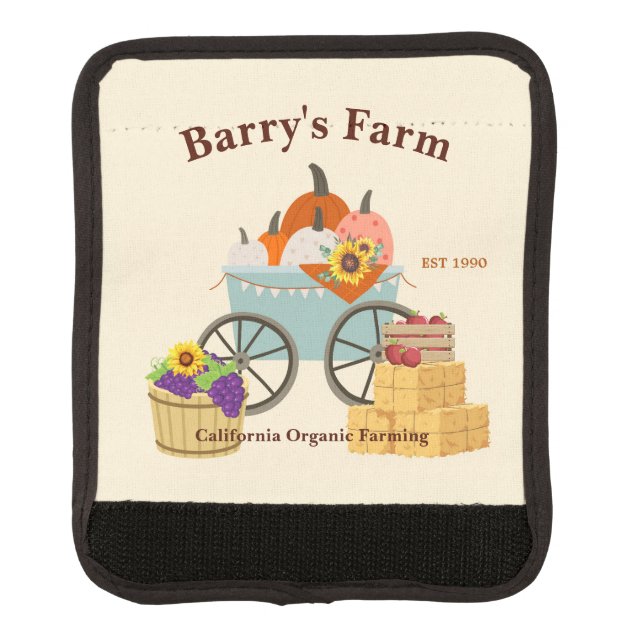 Custom Farm Fun Luggage Handle Wrap (Front)