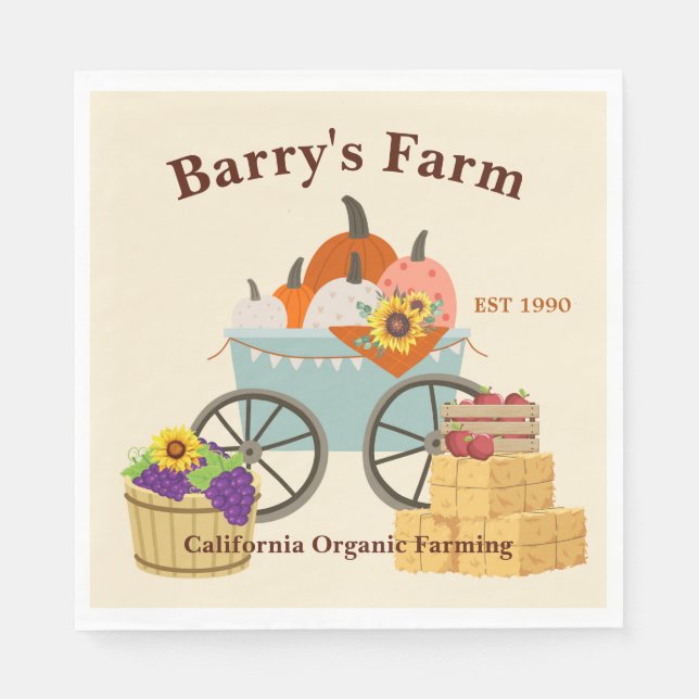 Custom Farm Fun Napkins (Front)