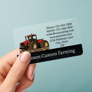 Custom Farm Plant Red Tractor Equipment Business Clear Business Cards