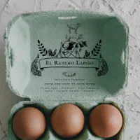 Country Script Family Farm Fresh Egg Carton Self-inking Stamp