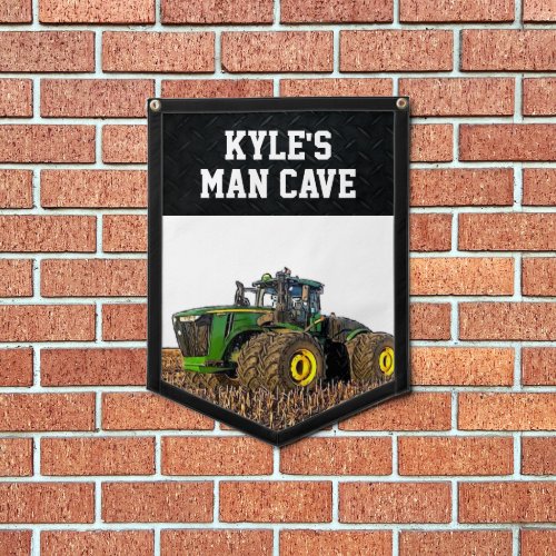 Custom Farm Tractor Equipment Man Cave Pennant