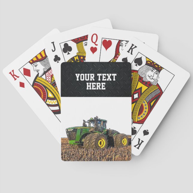 Custom Farm Tractor Equipment Man Cave  Poker Cards (Back)