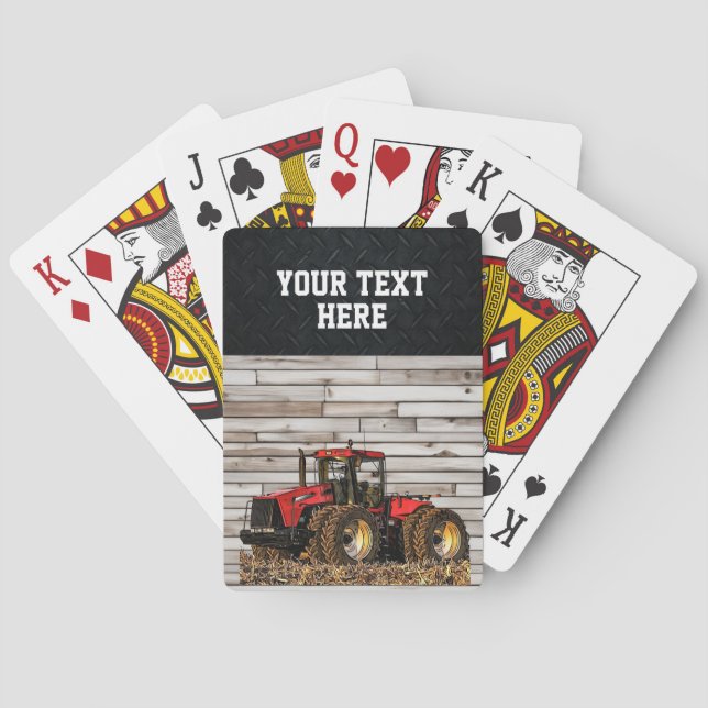 Custom Farm Tractor Equipment Man Cave  Poker Cards (Back)