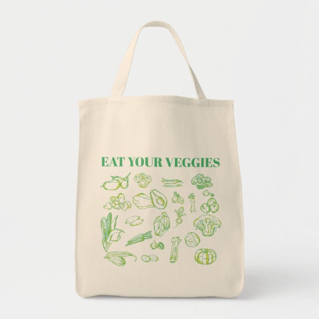 Custom Farmers Market Bag – Eat Your Veggies (Front)