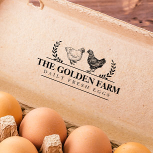 Custom Farmhouse Chicken Egg Business Rubber Stamp