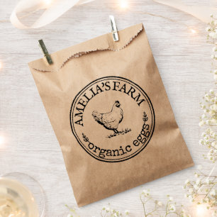 Custom Farmhouse Hen Logo Organic Eggs Bags