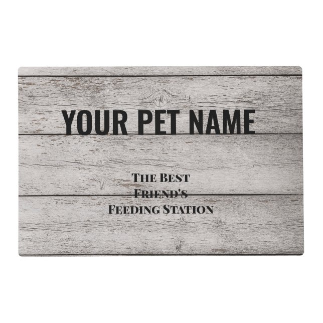 Custom Farmhouse Style Dog Cat Placemat with Rusti (Front)