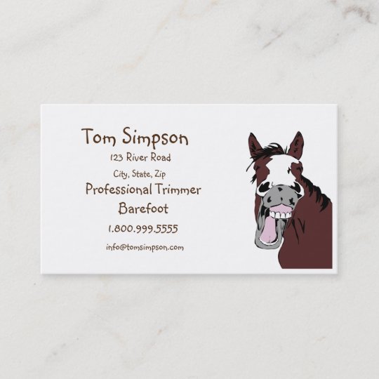 Farrier shoeing a horse business card