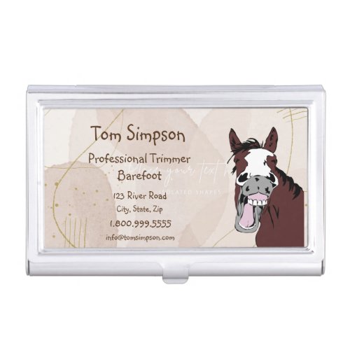 Custom Farrier Trimmer Happy Horse Business Card Business Card Case