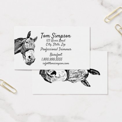 Custom Farrier Trimmer Horse Business Card