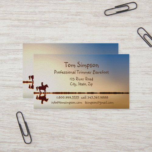 Custom Farrier Trimmer Horse Riding Hoof Care Business Card