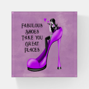 Custom Fashion Diva in Stiletto Purple Paperweight