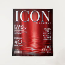 Custom Fashion Magazine Banner, Black Red Party