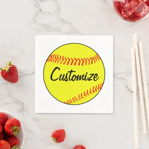 Custom Fastpitch Softball Cocktail Napkins Zazzle