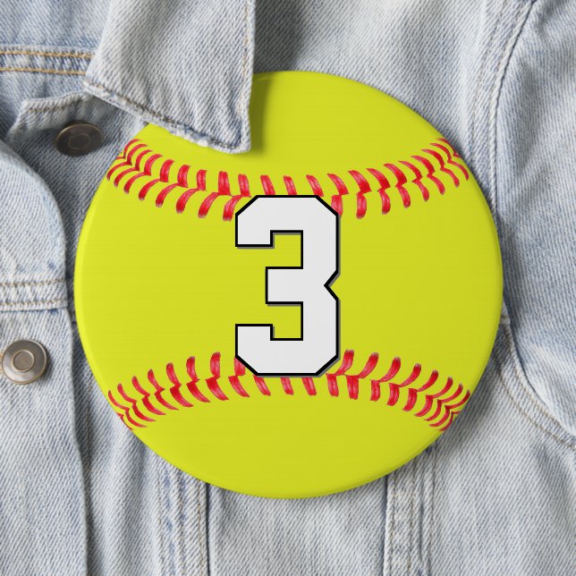 Custom Fastpitch Softball Player Jersey Number Button (In Situ)