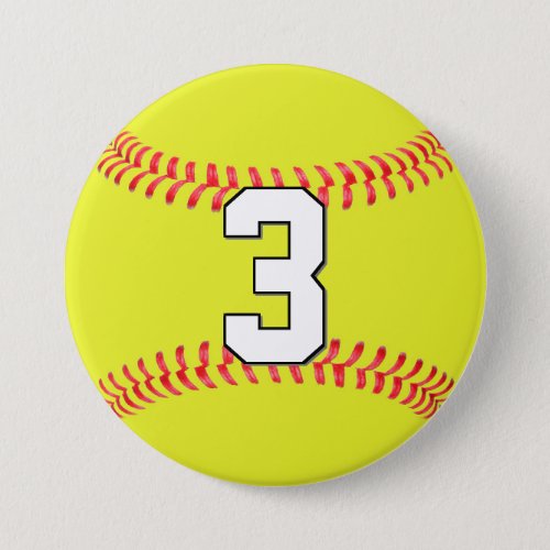 Custom Fastpitch Softball Player Jersey Number Button