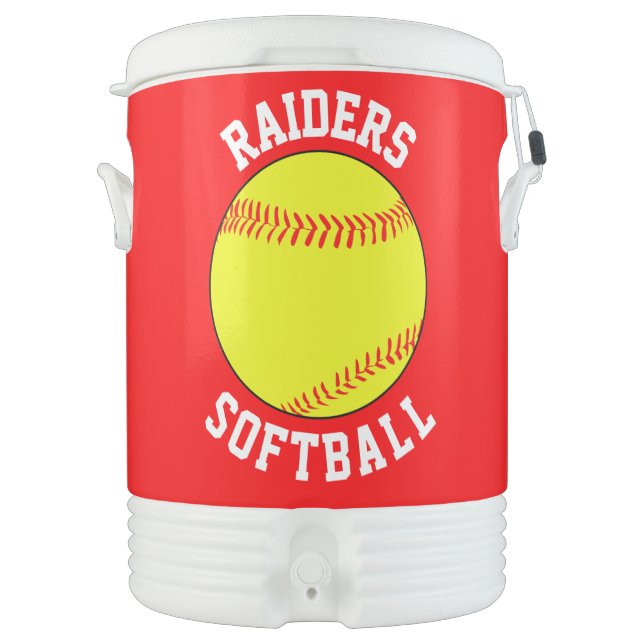Custom Fastpitch Softball Team Igloo Water Cooler (Front)