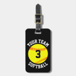 Custom Fastpitch Softball Team Name, Player Number Luggage Tag at Zazzle