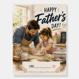 Custom Father Daughter Baking Poster Print