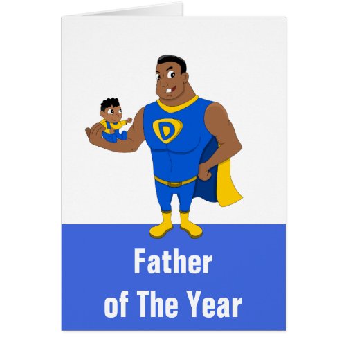 Custom father of the year cartoon card