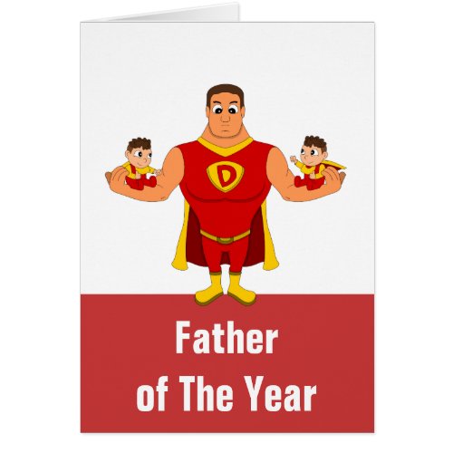 Custom father of the year cartoon card