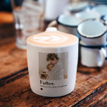 Custom Father Photo | Personalized Gift Espresso Cup<br><div class="desc">This minimalist espresso cup is the perfect meaningful gift for the coffee-loving dad, papa, or grandpa in your life. Featuring a custom photo and elegant black text that reads “Father. Thank you for always being there, ” this sleek design is both heartfelt and stylish. Ideal for Father’s Day, new dads,...</div>