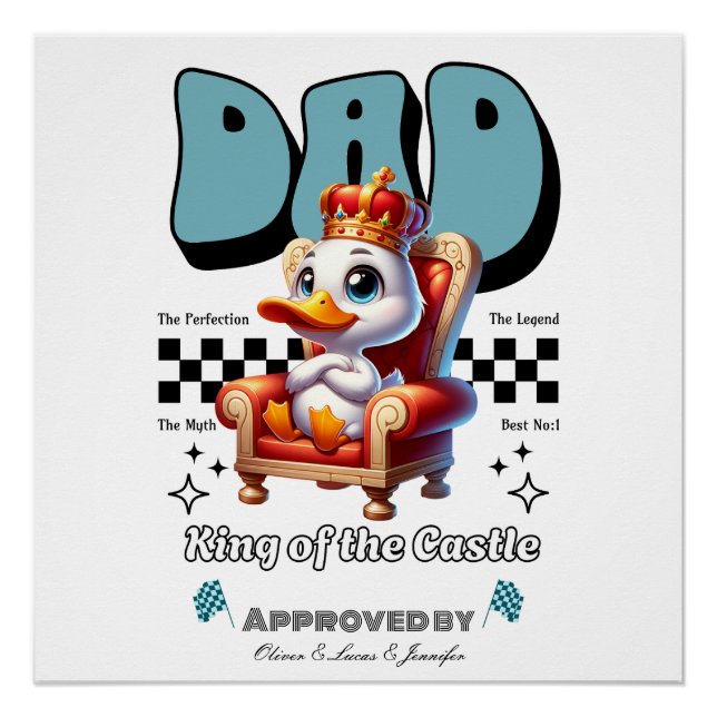 Custom Father`s Day Gift, Dad Duck Poster (Front)