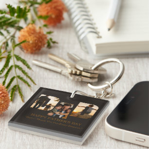 Custom Father’s Day Photo Collage Card Keychain