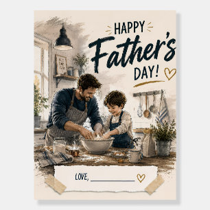 Custom Father Son Baking Poster Print