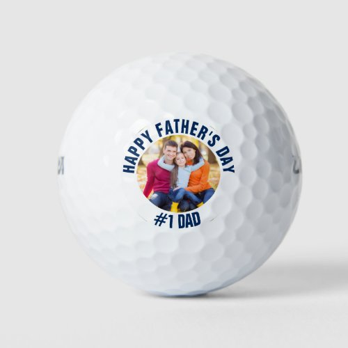 Custom Fathers Day 1 Dad Family Photo Golf Balls