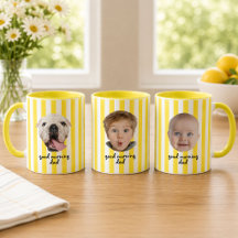 Custom Father's Day 3 Photo Baby Face Yellow