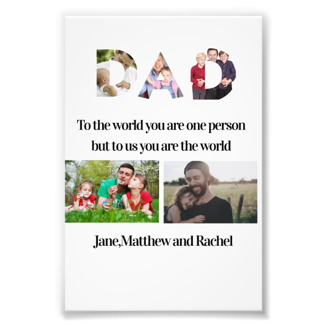Custom Father's Day 5 Photo Collage  (Front)