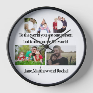Custom Father's Day 5 Photo Collage   Clock