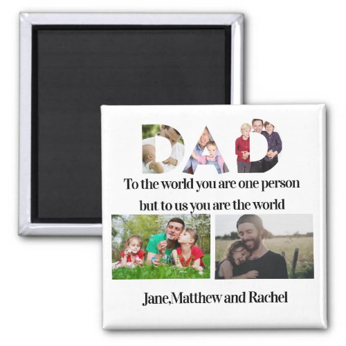 Custom Fathers Day 5 Photo Collage   Magnet