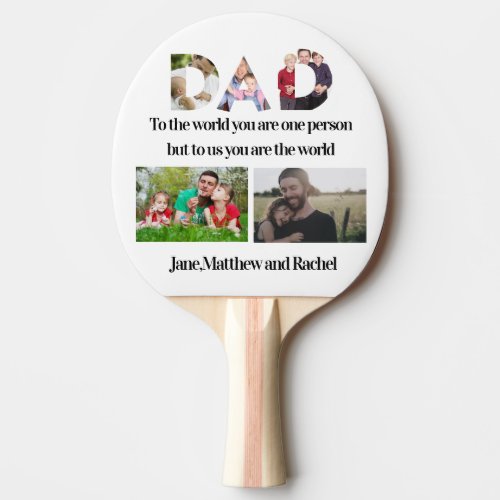 Custom Fathers Day 5 Photo Collage  Ping Pong Paddle
